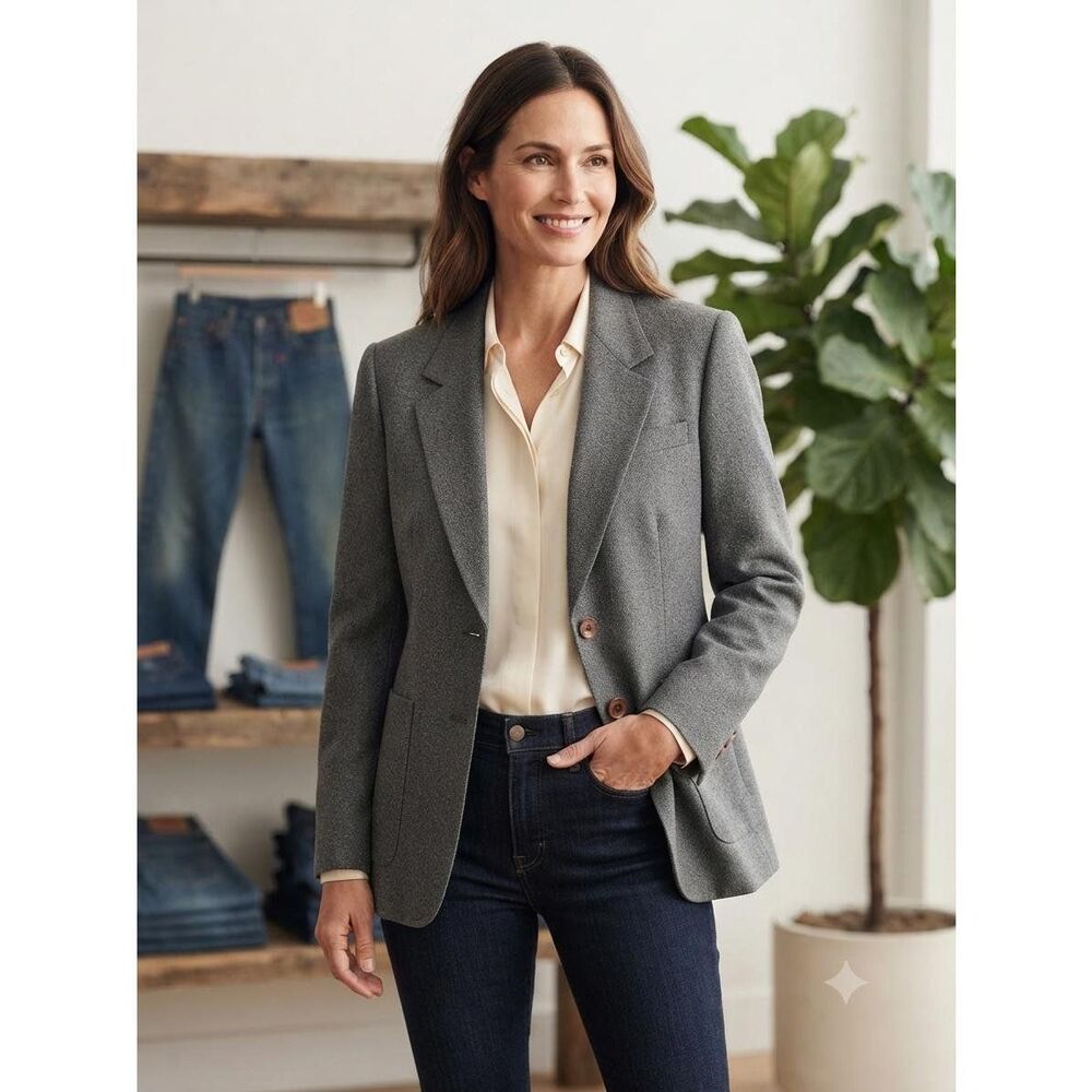 Vintage Levi Strauss & Co. Gray Blazer Sport Coat Jacket Size 14 Two Button